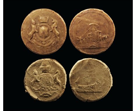 18th-19th century AD.
A group from the Caribbean region, comprising: a composition and paper-covered royal seal of George III