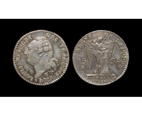 Dated 1791 AD. First Republic, year 3, Limoges mint. Obv: profile bust with date and 'fasces of three arrows' mark below with