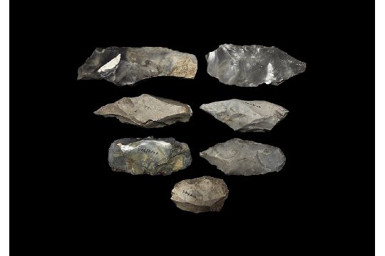 reproduction Grand stone age flint tool Danish type flint knapping