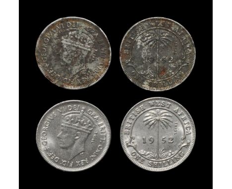 Dated 1952 AD. Nickel alloy. Obvs: profile bust with small TRIAL to right with GEORGIVS VI DEI GRA BRITT OMN REX FID DEF lege