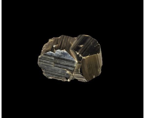 . A finely crystallised group of pyrite crystals with 'cube modified by octahedron' crystallisation and bright faces, from th