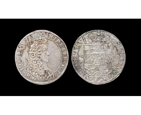 Dated 1693 AD. Archbishopric series. Obv: profile bust with IOS CLE D G ARC C S R IP E E F R A B L SO legend. Rev: crowned ar