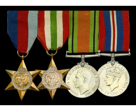 A Second War campaign group of four awarded to Flight Lieutenant L. Liversidge, Royal Air Force, a Spitfire pilot who from 19