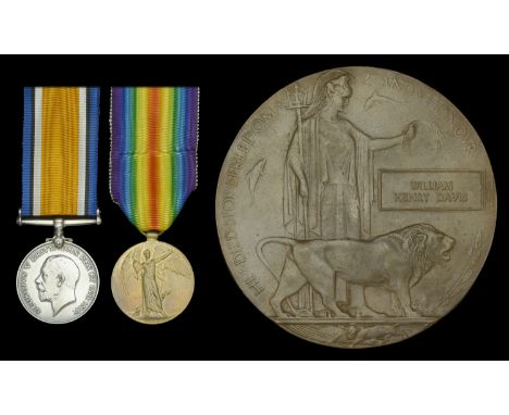 Pair: Private W. H. Davis, Nottinghamshire and Derbyshire Regiment, who was killed in action on the Western Front on 13 Octob