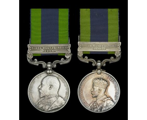 India General Service 1908-35 (2), 1 clasp, North West Frontier 1908 (8502 Corporal D. Rose 1st. Bn. Seaforth Highlanders); 1