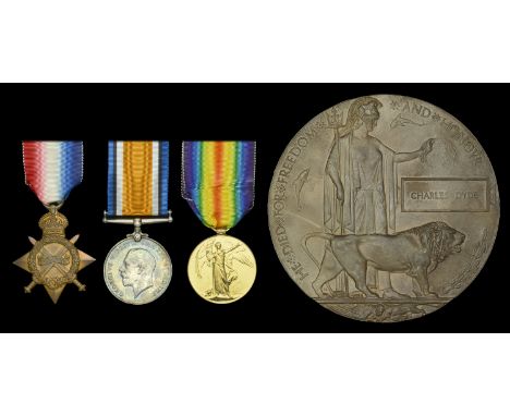 Three: Lance-Sergeant C. Dyde, Royal Berkshire Regiment, who died of wounds on the Western Front on 11 April 1918  1914-15 St