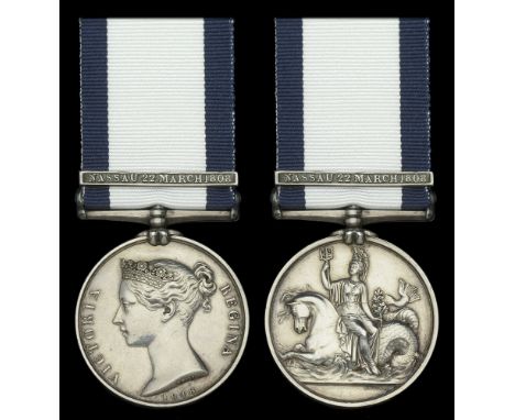 Naval General Service 1793-1840, 1 clasp, Nassau 22 March 1808 (Geo. Shreeves.) good very fine  £3,000-£4,000  ---  George Sh