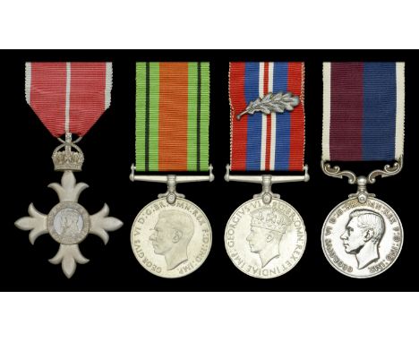 A Second War M.B.E. group of four awarded to Warrant Officer W. J. Towner, Royal Air Force, who was twice Mentioned in Despat