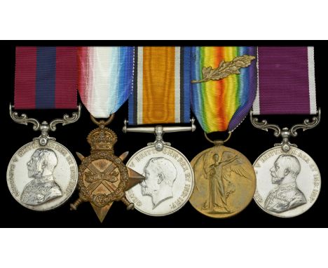 A Great War ‘Western Front 1918’ D.C.M. group of five awarded to Regimental Sergeant-Major William Hedley, 2/4th Battalion, O