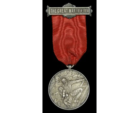 Twickenham Fire Brigade Medal, by Vaughton, Birmingham, 39mm, silver, the obverse featuring a fireman climbing down a ladder 