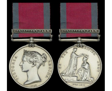 The rare M.G.S. medal for ‘Chrystler’s Farm’ awarded to Lieutenant Hector Munro, 49th Foot, who carried the colours and was s