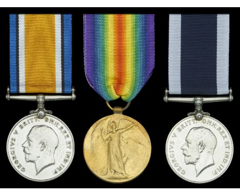 Three: Acting Leading Seaman H. A. Holding, Royal Navy  British War and Victory Medals (J.52710 H. A. Holding. A.B. R.N.); Ro