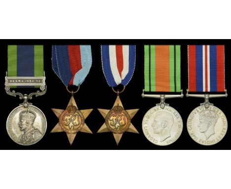 Five: Corporal H. Somerville, Oxfordshire and Buckinghamshire Light Infantry   India General Service 1908-35, 1 clasp, Burma 