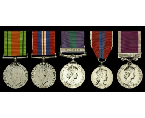 Five: Bandmaster H. A. Kenney, Oxfordshire and Buckinghamshire Light Infantry   Defence and War Medals 1939-45; General Servi