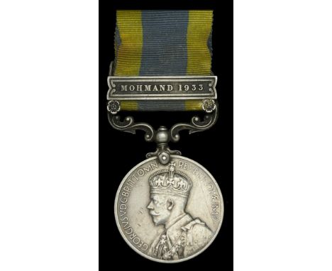 India General Service 1908-35, 1 clasp, Mohmand 1933 (2873799 Pte. R. Hunter. Gordons.) mounted as worn, scratched overall, o