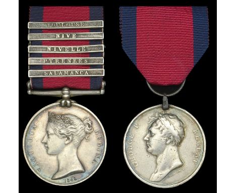 Pair: Private Angus McKay, 79th Foot   Military General Service 1793-1814, 5 clasps, Salamanca, Pyrenees, Nivelle, Nive, Toul