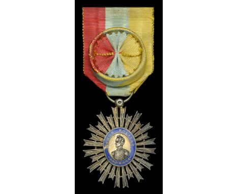 Venezuela, Republic, Order of Simon Bolivar, Officer’s breast badge, 43mm x 38mm, silver-gilt and enamel, unmarked, with rose