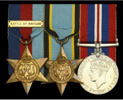 A ‘Battle of Britain’ casualty’s campaign group of three awarded to Flying Officer A. J. S. Pattinson, Royal Air Force, who, 