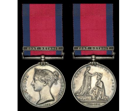 The rare M.G.S. medal for ‘Fort Detroit’ awarded to Major Ebenezer Reynolds, 1st Essex Militia, who commanded the Flank compa