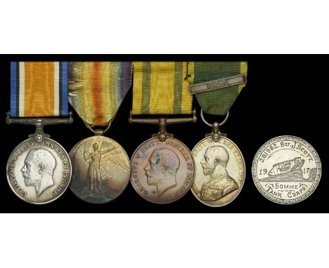 Four: Warrant Officer Class II J. Scott, Black Watch, late Tank Corps and Machine Gun Corps  British War and Victory Medals (