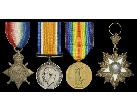 Three: Lieutenant H. S. Middleton, Lincolnshire Regiment, late Royal Army Medical Corps   1914-15 Star (33096, Pte. H. S. Mid