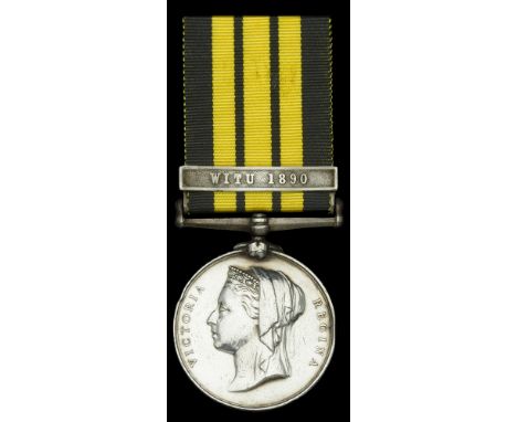 East and West Africa 1887-1900, 1 clasp, Witu 1890 (W. R. Cundy, Armr. H.M.S. Boadicea.) minor edge bruising and contact mark