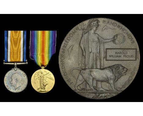 Pair: Lieutenant H. W. Froud, Durham Light Infantry, who was mortally wounded on the Western Front leading a night raid on th