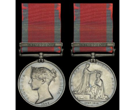 The excessively rare MGS with ‘Benevente’ clasp awarded to Lieutenant-General John Chester, who was present in the action wit