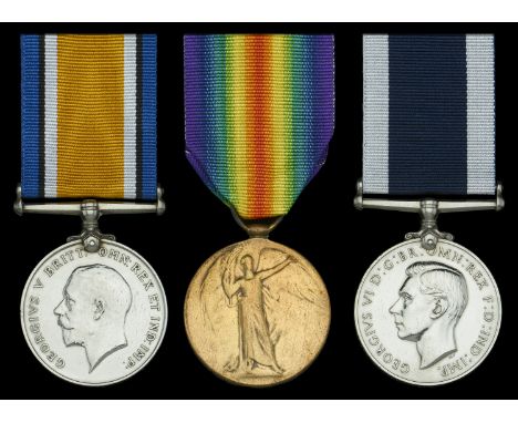 Three: Acting Stoker Petty Officer P. Marshall, Royal Navy  British War and Victory Medals (S.S. 119454 P. Marshall. Sto. 1 R