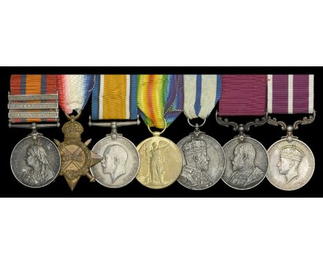 Family Group:  A rare ‘Crowned Head’ M.S.M. group of seven awarded to Lieutenant G. T. Gascoyne, Northamptonshire Regiment, l