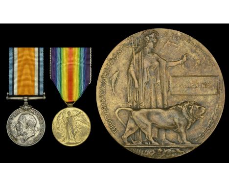 Pair: Private William Fox, Oxfordshire and Buckinghamshire Light Infantry, who later served with the 8th Battalion, Royal Ber