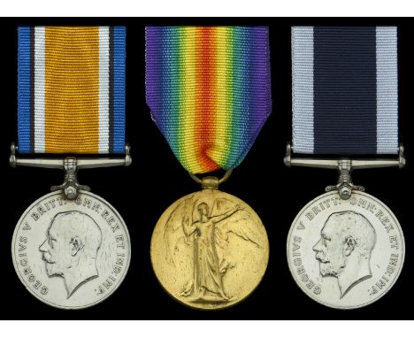 Three: Leading Seaman A. J. J. Tobitt, Royal Navy  British War and Victory Medals (J. 81853 A. J. J. Tobitt. Boy 1. R.N.); Ro