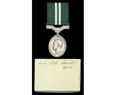 An Air Efficiency Award to Flight Lieutenant G. A. Waller, D.F.C., who served as a Navigator on Blenheim nightfighter patrols