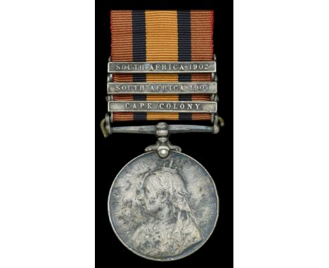 Queen’s South Africa 1899-1902, 2 clasps, Cape Colony, South Africa 1902 (3545 Pte. J. Potter. Coldstream Guards.) suspension