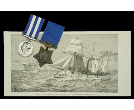 Pair: Bosun’s Mate J. McDonald, Royal Navy  Egypt and Sudan 1882-89, dated reverse, no clasp (J. McDonald, Bo’sn. Mte. H.M.S.
