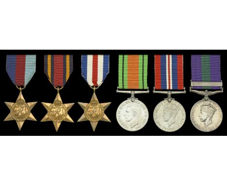 Six: Private R. Blenkinsop, Oxfordshire and Buckinghamshire Light Infantry   1939-45 Star; Burma Star; France and Germany Sta