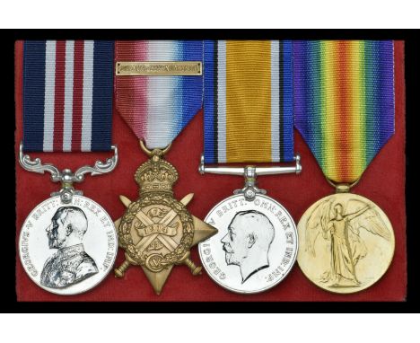 A Great War ‘Western Front’ M.M. group of four awarded to Sergeant W. E. Kirby, Devonshire Regiment  Military Medal, G.V.R. (
