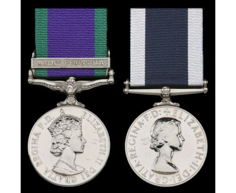 Pair: Electrical Mechanic (Air) First Class F. W. Chilton, Fleet Air Arm  General Service 1962-2007, 1 clasp, Malay Peninsula