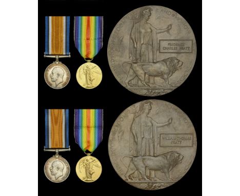 Family Group:  Pair: Private F. C. Pratt, East Surrey Regiment, who was killed in action on the Western Front on 9 April 1918