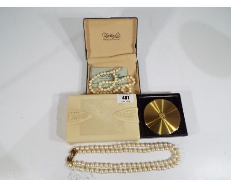 A good collection of vintage jewellery items to include a jewellery box with satin lining marked to the inside Wilkins Jewell