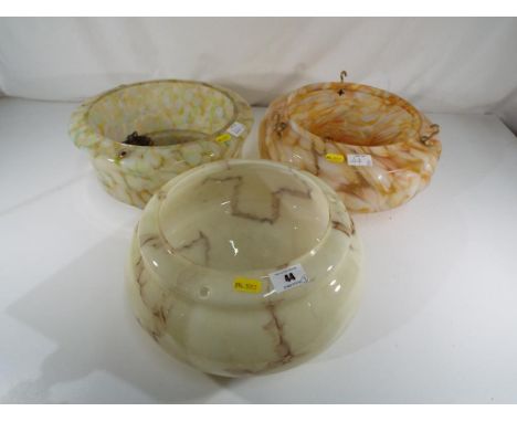 Three vintage glass ceiling shades (3)