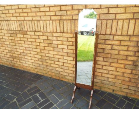 A good quality bevel edged cheval mirror, approx 143cm x 30cm