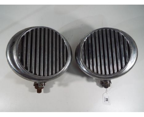 Motoring - a pair of vintage Notek car lamps 18 cm (h) x 19 cm (w)