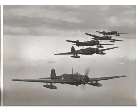 RAF Geodetic Bombers in Formation 8x7 b/w vintage photo, Vickers Wellesley monoplanes (Bristol Pegasus engine of the Royal Ai