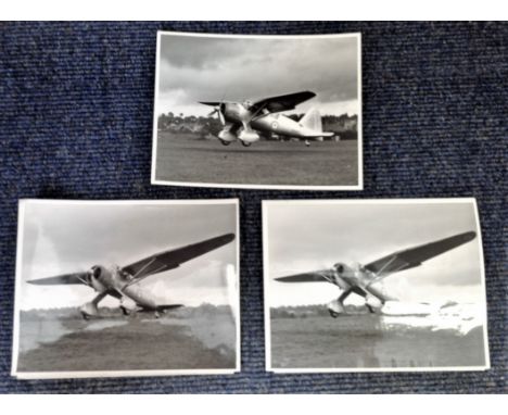 Aviation collection three 7x9 vintage b/w photos picturing The Westland Lysander monoplane (Bristol air cooled engine ) taken