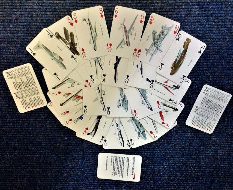 Aviation collection 24no British Airways playing cards with some of the most historical planes pictured on the front includin