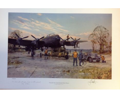 World War Two print 15x22 titled Towards the End (Grand Slam Days)signed in pencil by a another. Good condition Est.