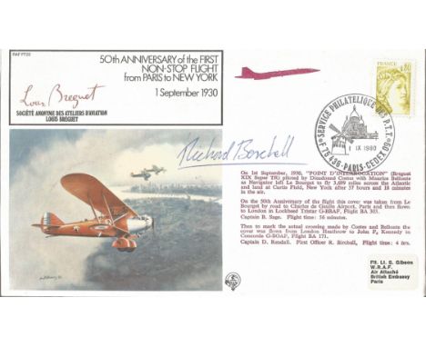 Concorde Flown FDC 50TH Anniversary of the First Non Stop Flight from Paris to New York signed First Officer R. Birchall. Goo