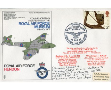 First ATA Pilot RAF Hendon Gloster Meteor cover signed by Veronica Volkersz who was the first female ATA (Air Transport Auxil