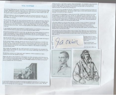 World War Two Wing Commander John Anthony O'Neil DFC signature piece. Great emphasis is placed on this signature of one of th
